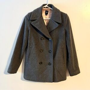 GAP Wool Blend Double Breasted Pink Lining Pea Coat Y2K Women's Size Meduim